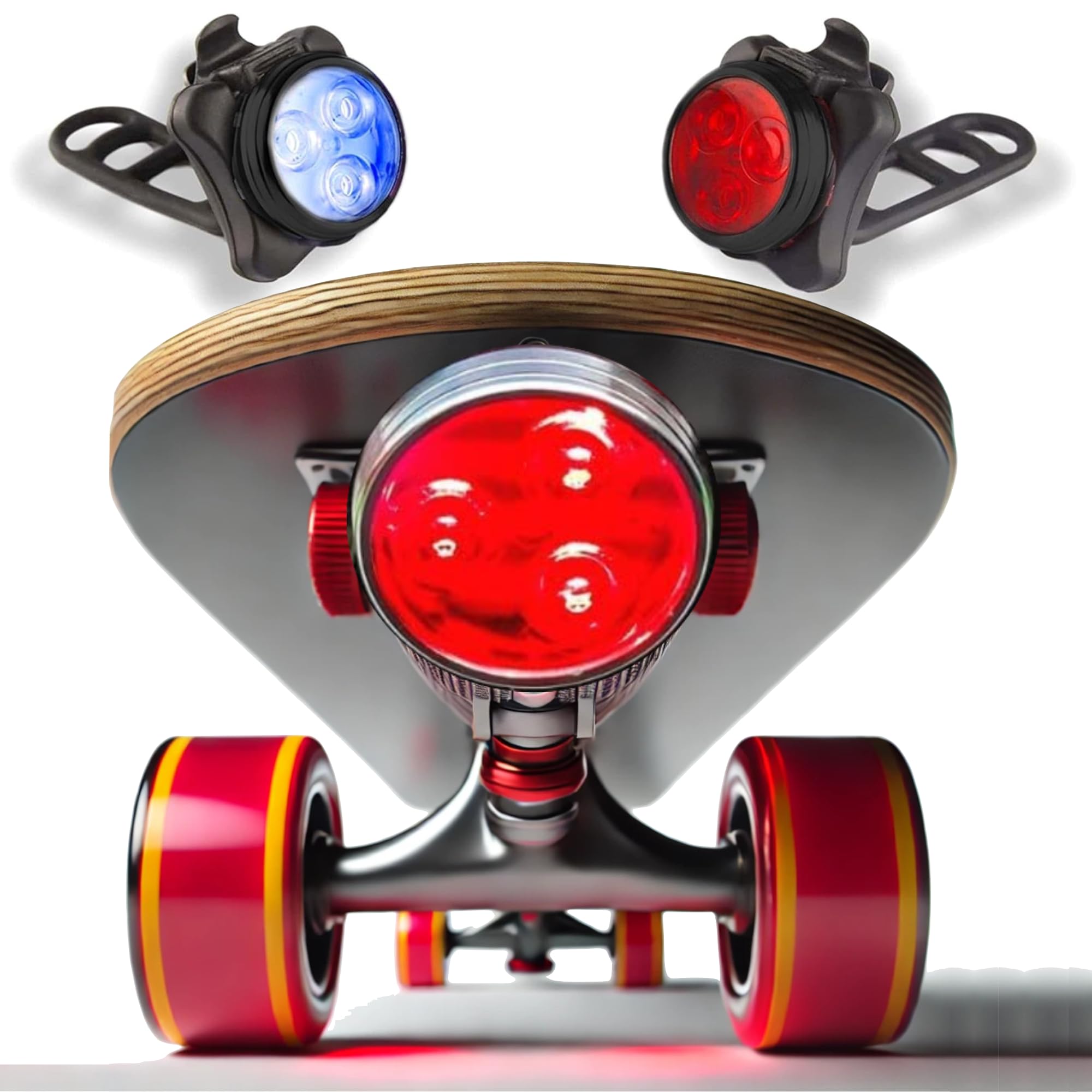 eggboards Electric Skateboard Lights for Night Riding. LED Skateboard Light Kit. Longboard Lights USB Rechargeable. Skate Board Headlight Front and Back. Ideal Electric Skateboards Accessories