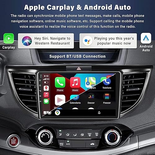 Miniatura 3 de Android 13.0 Estéreo de coche doble DIN para Honda CRV 2012-2016 10 pulgadas HD pantalla táctil audio multimedia receptor con CarPlay Android Auto