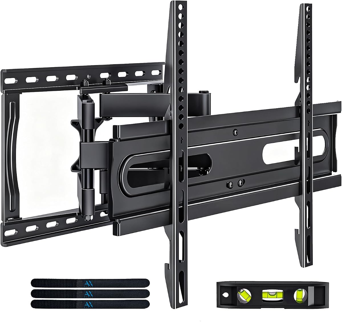 TV Wall Mount Bracket for 32-65 Inch TV Full Motion Dual Articulating Arm with Swivel & Tilt, Max VESA 400x400mm,Fits 8” 12” 16" Studs, Supports 99 lbs for Flat & Curved Screens AX02MB01