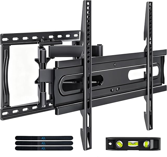 TV Wall Mount for 32-65 Inch, Mount with Swivel and Tilt, Full Motion TV Bracket with Articulating Dual Arms, Fits 16inch Studs, Max VESA 400X400 mm
