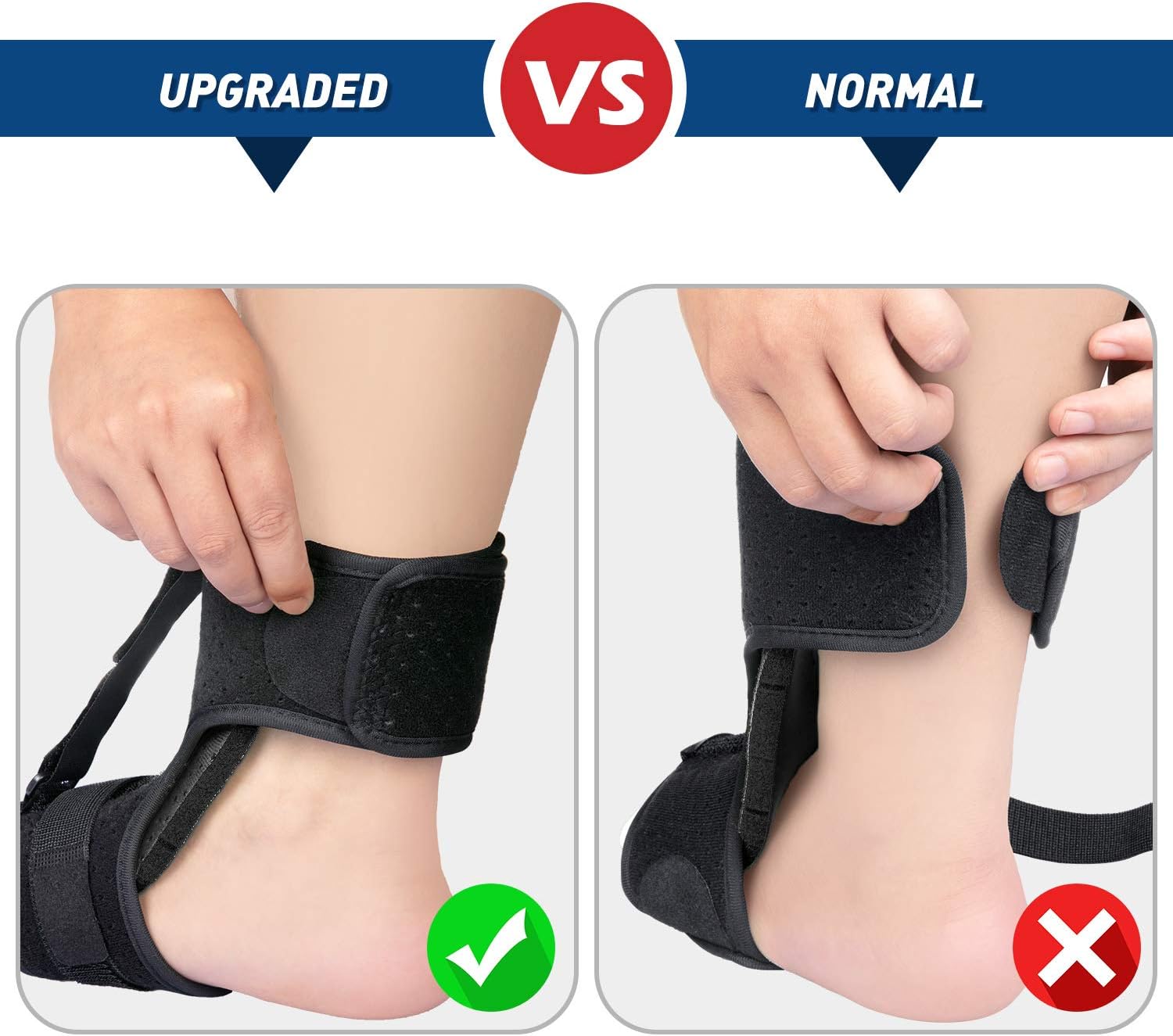 2021 New Upgraded Black Night Splint for Plantar Fascitis, AiBast Adjustable Ankle Brace Foot Drop Orthotic Brace for Plantar Fasciitis, Arch Foot Pain, Achilles Tendonitis Support for Women,Men : Health & Household