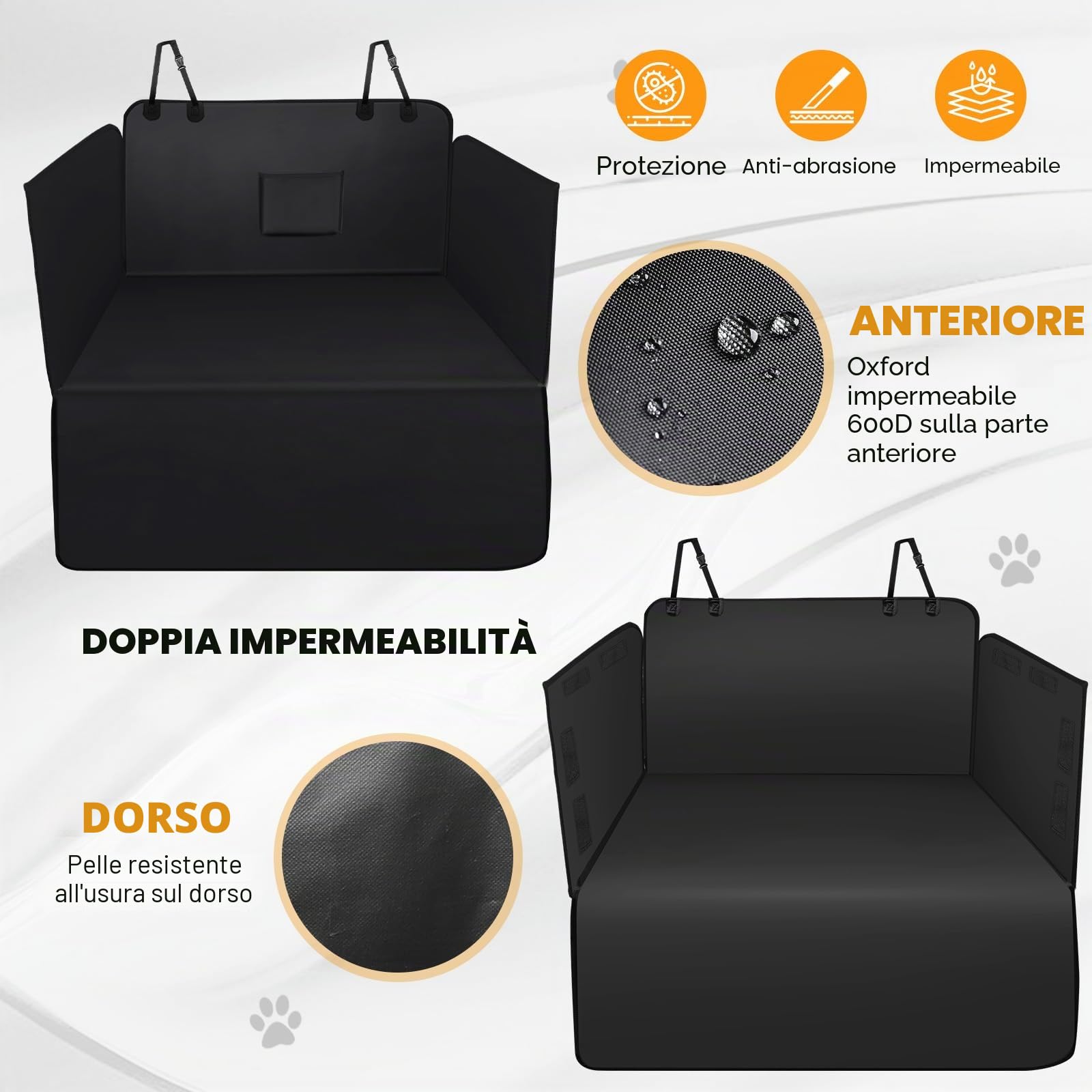 Zanfqvo Telo Bagagliaio Auto per Cani - Copri Bagagliaio Auto Universale con Protezione Laterale - Impermeabile Antipolvere Protezione Copertura per Station Wagon, Furgoni e SUV