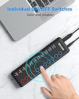 Vista 5 de Wenter Hub USB 3.0 alimentado, divisor de concentrador de 11 puertos