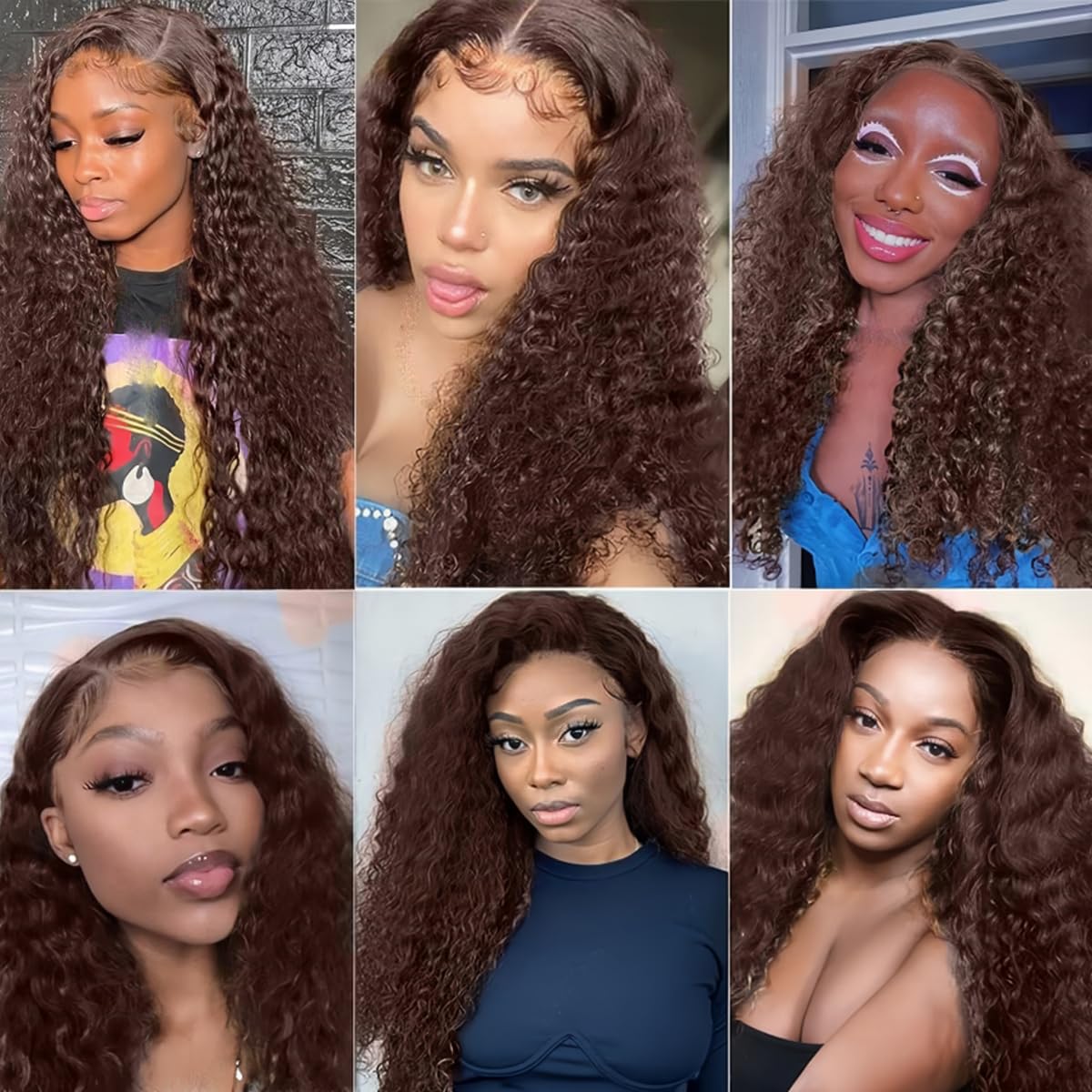 Deep Wave Clip In Extension De Cheveux Humains #4 Chocolate Brown Knotless Soft and Silky For Women Seamless Clip In Hair Human Extension 7 Pcs 20Inch/50cm