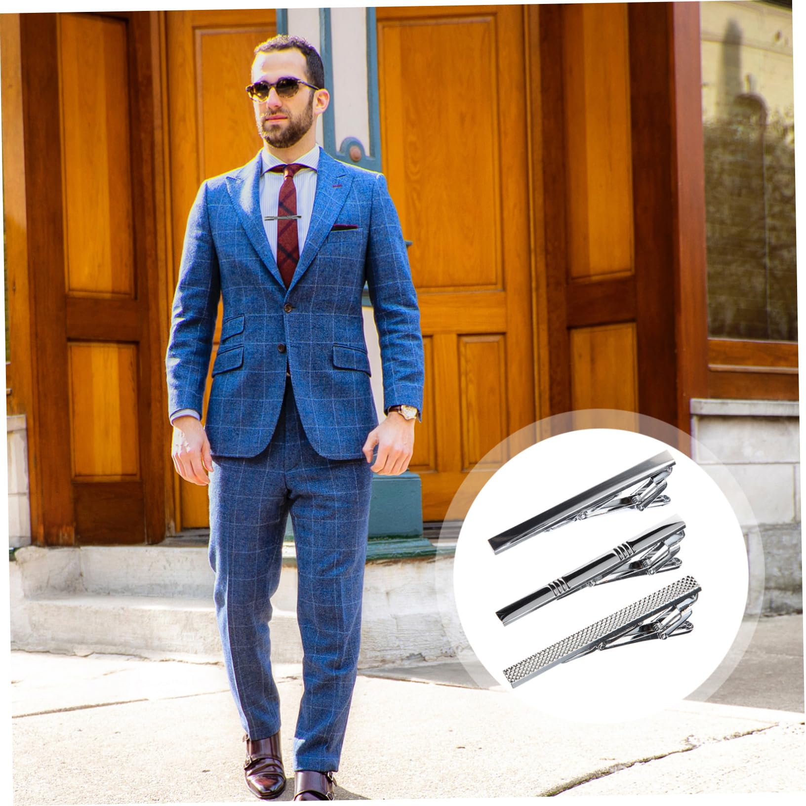 VANZACK Pince À Cravate Pour Hommes Accessoire Élégant Pour Affaires Clips De Cravate Durable