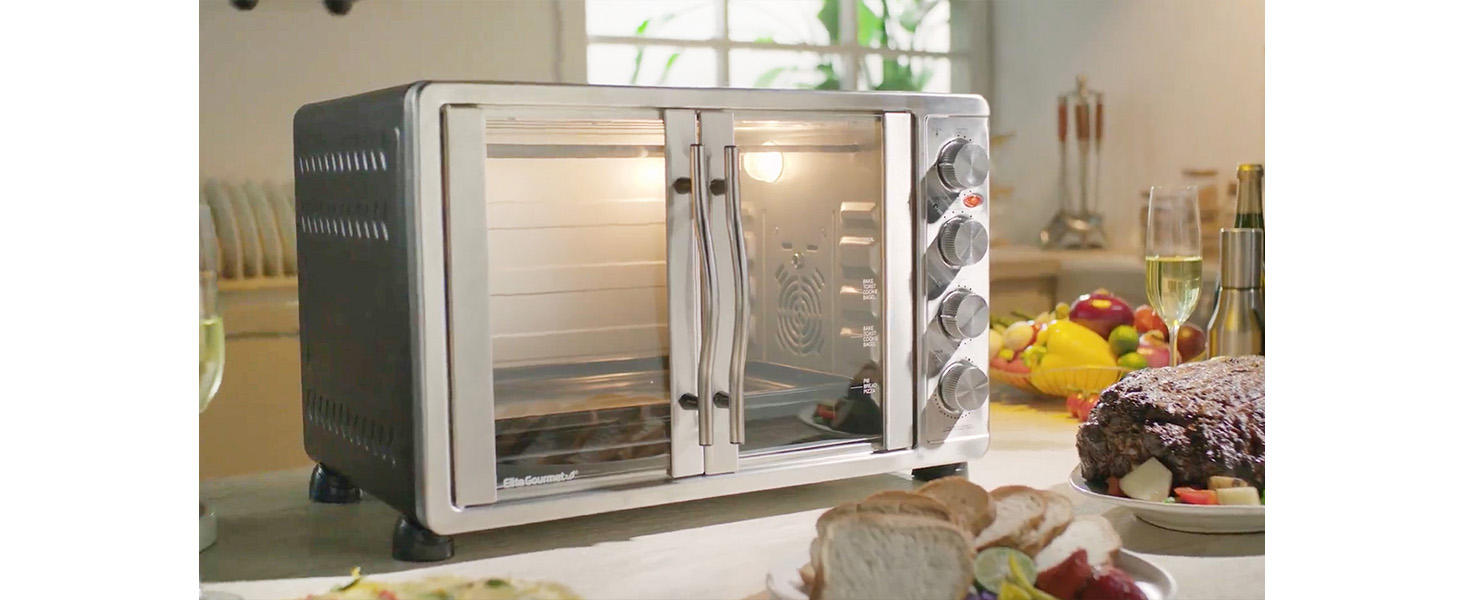 Amazon.com: Elite Gourmet ETO-4510M French Door 47.5Qt, 18-Slice