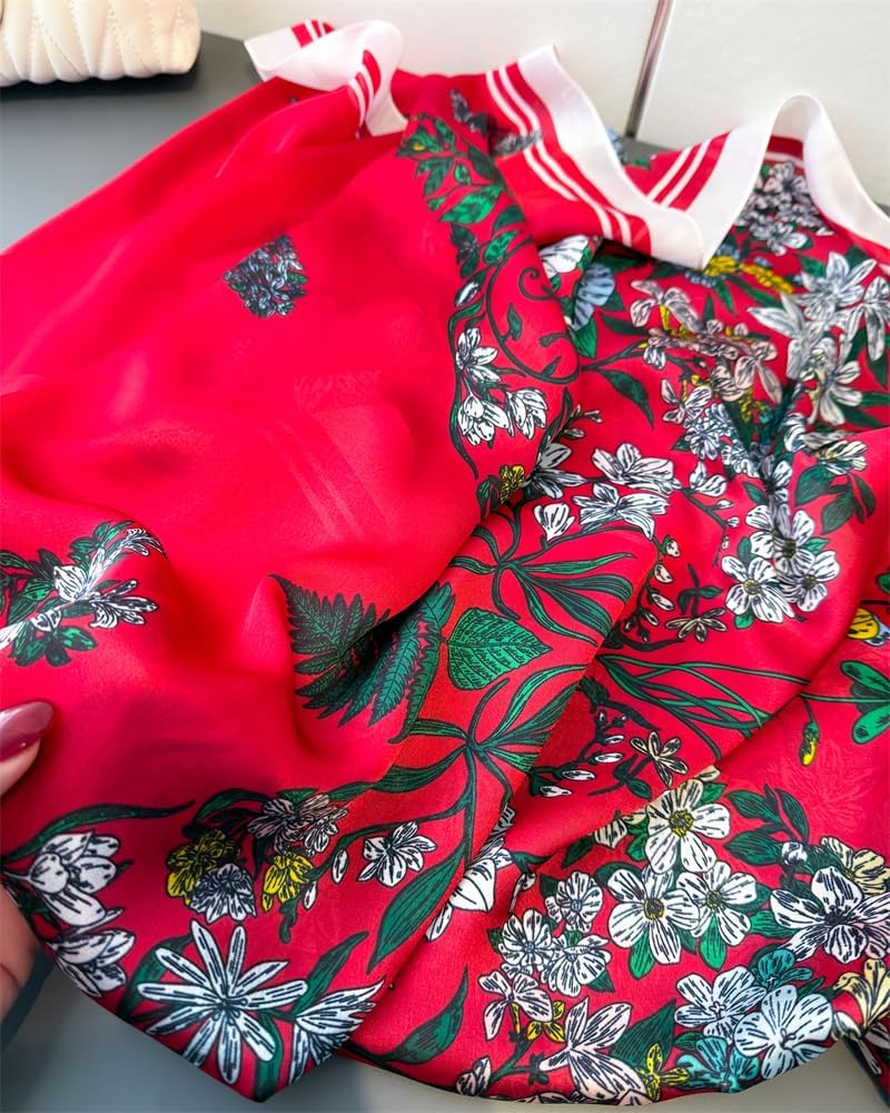 Silk Feeling Scarf for women Lightweight Long Floral Scarves Shawl Wraps Elegant Evening Dresses Satin Shawls Scarfs - Image 6