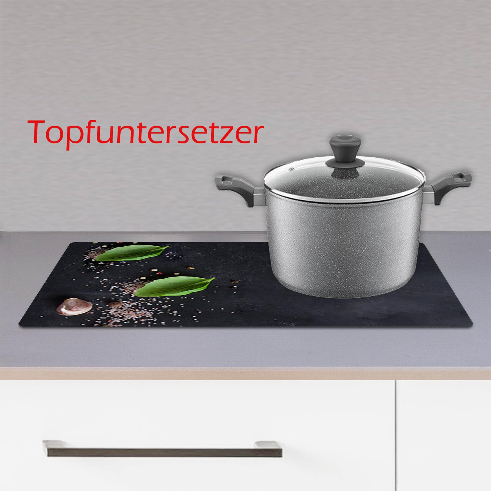 CTC-Trade zestaw płyt ceramicznych 2 x 30 x 52 cm, szklana osłona przed pryskaniem, płyta szklana, płyta szklana, kuchenka, pokrywa płyta ceramiczna, ciemne przyprawy