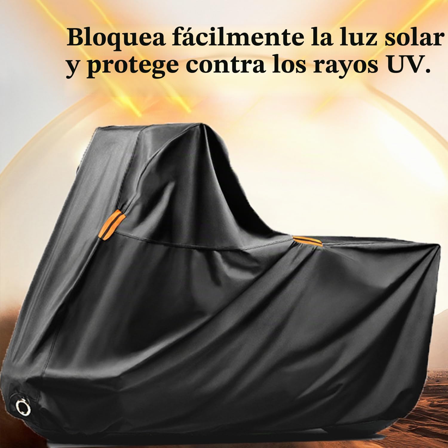 Funda De Moto Impermeable con Nano Tela 420D,Telo per Moto Da Esterno,Funda Impermeable para Motocicleta,con Bandas Reflectantes & Orificios Antirrobo,para Motocicletas(XL 280 x 96 x 138 Cm)