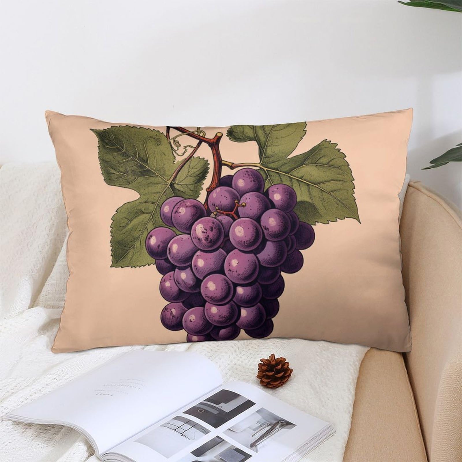 NTVOWPZO Decoration Throw Pillow Covers 12 "x20 Pillowcases Covers Purple Grape Pictures Soft Pillowcases Modern Farmhouse Home Decor Sofa Cushions Covers for Couch Bed Living Room
