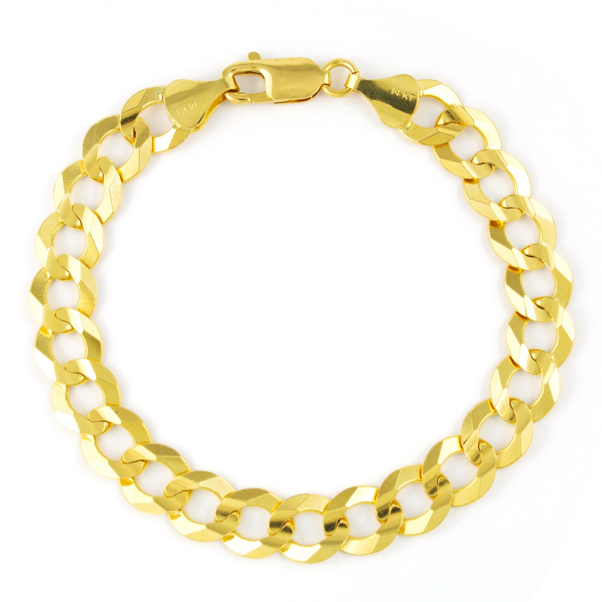 Nuragold 14k Solid Cuban Curb Link Bracelet