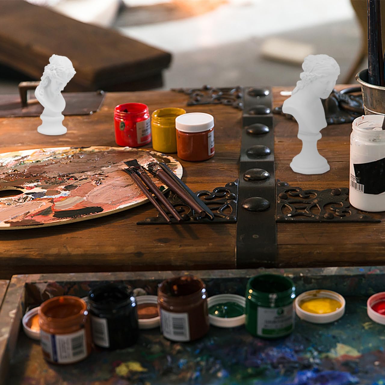 Mini Figurine Celebrities Drawing Practice Plaster Statue Famous Sculpture Gypsum Bust Portraits Painting Room Decor