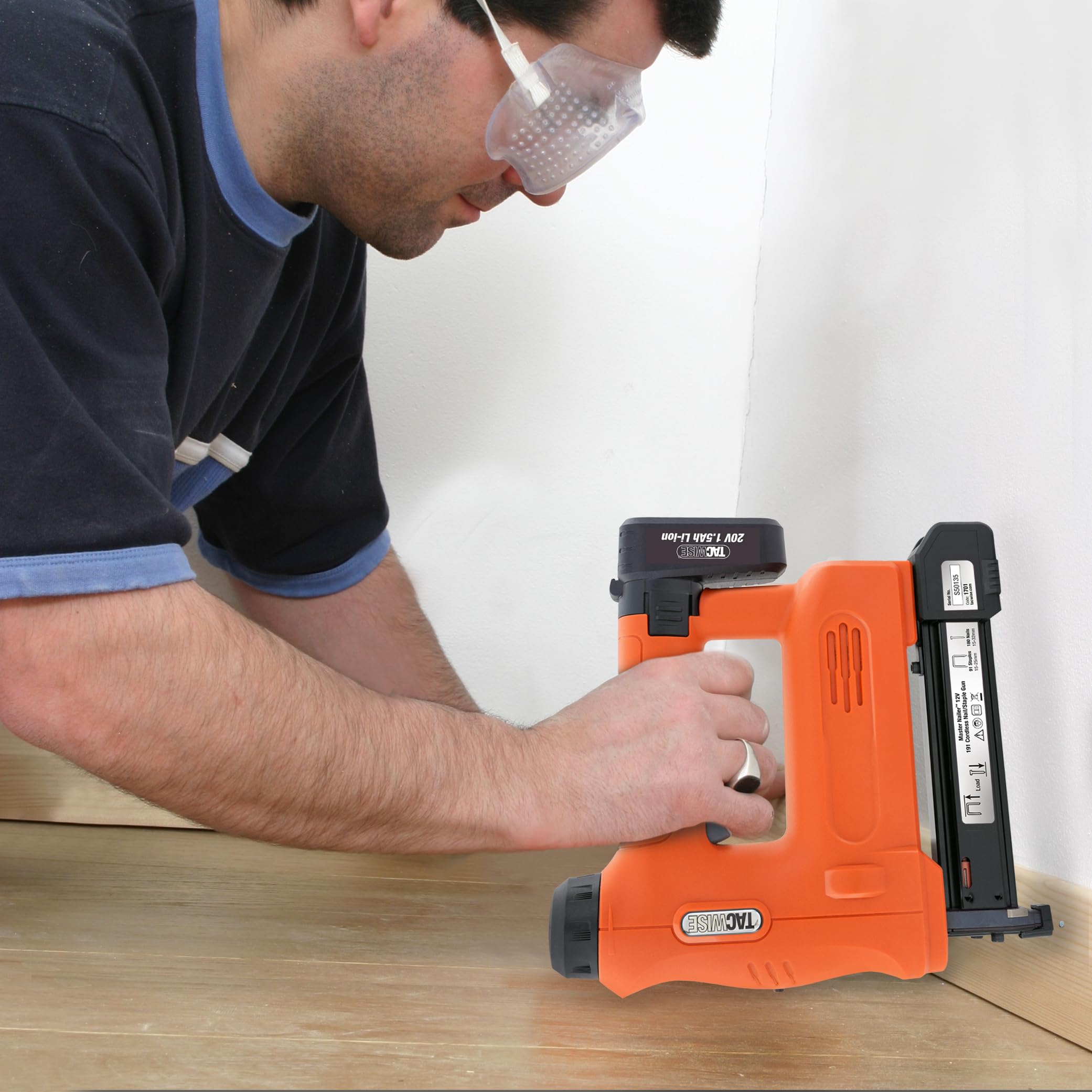 Tacwise 1701 Master Nailer 20V 191 Agrafeuse/Cloueuse Sans Fil avec 1000 Agrafes et 2000 Clous