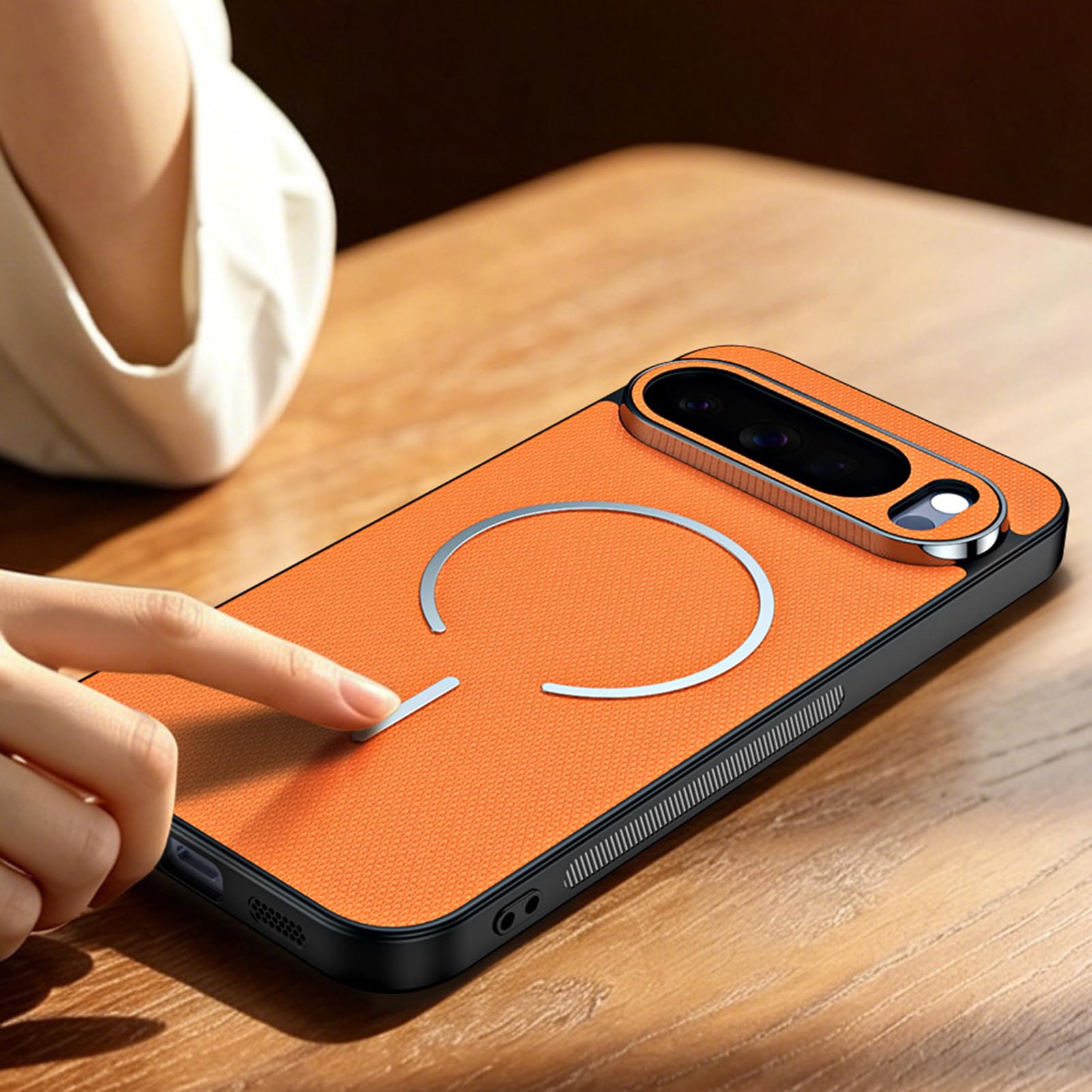 Cover Magnetica per Google Pixel 11ProXL/11 Pro/11, Pelle Elegante Ricarica Wireless Guscio Minimalista Protezione Anticaduta Copertura | ,Verde,11 Pro