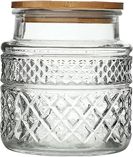 Tarro de almacenamiento de vidrio, 38 onzas líquidas, recipientes de alimentos con tapa de bambú, recipientes de cocina, tarros de vidrio herméticos