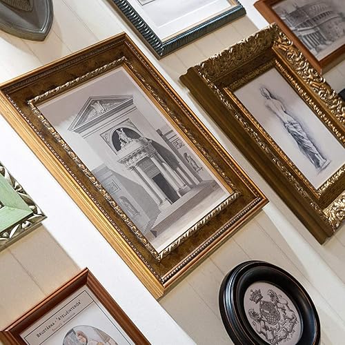 Miniatura 8 de Juego de 8 marcos de fotos de collage de pared negros para el hogar, marco de fotos familiar para collage de pared, grandes tamaños diferentes para