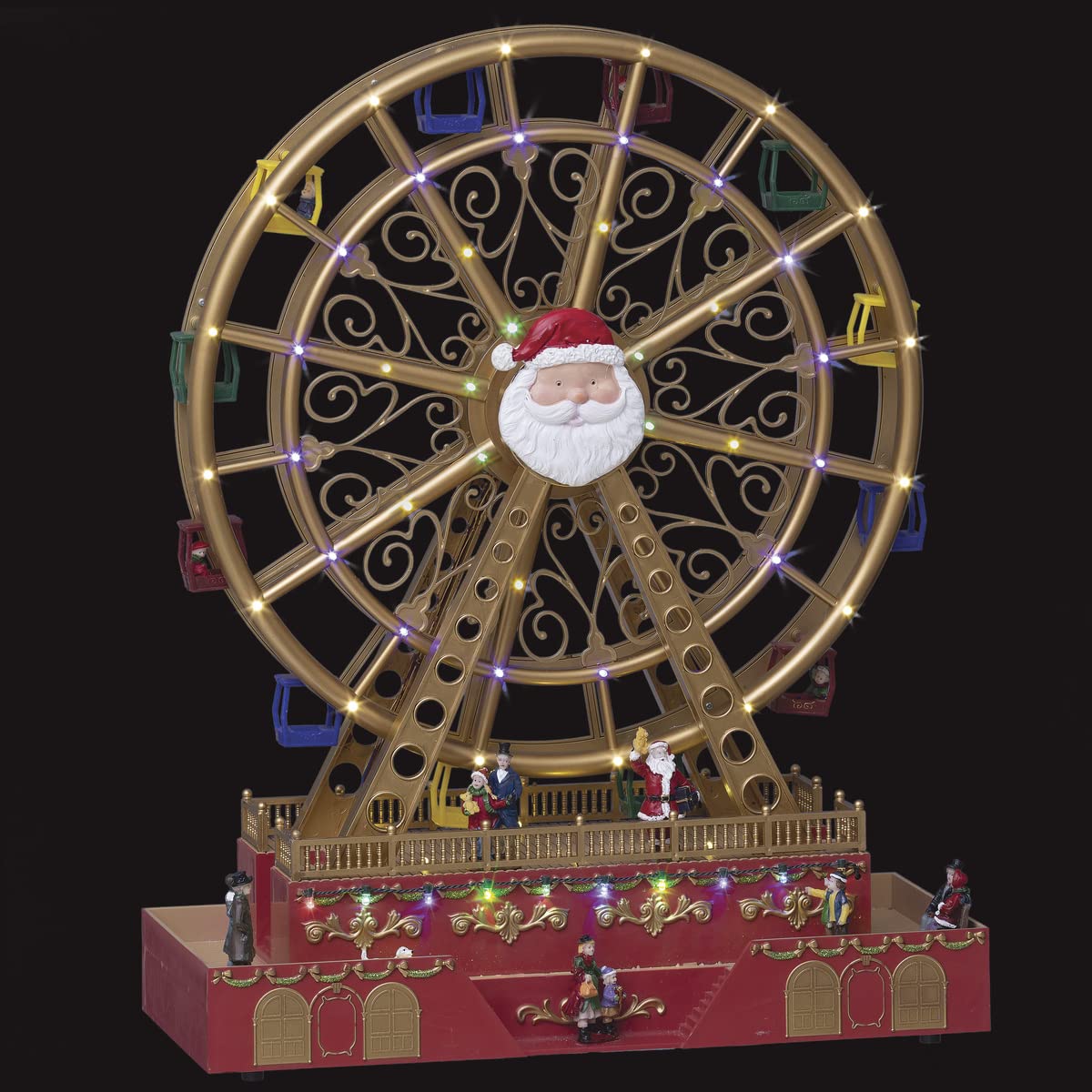 Grande Roue père noël animée, Lumineuse et Musicale