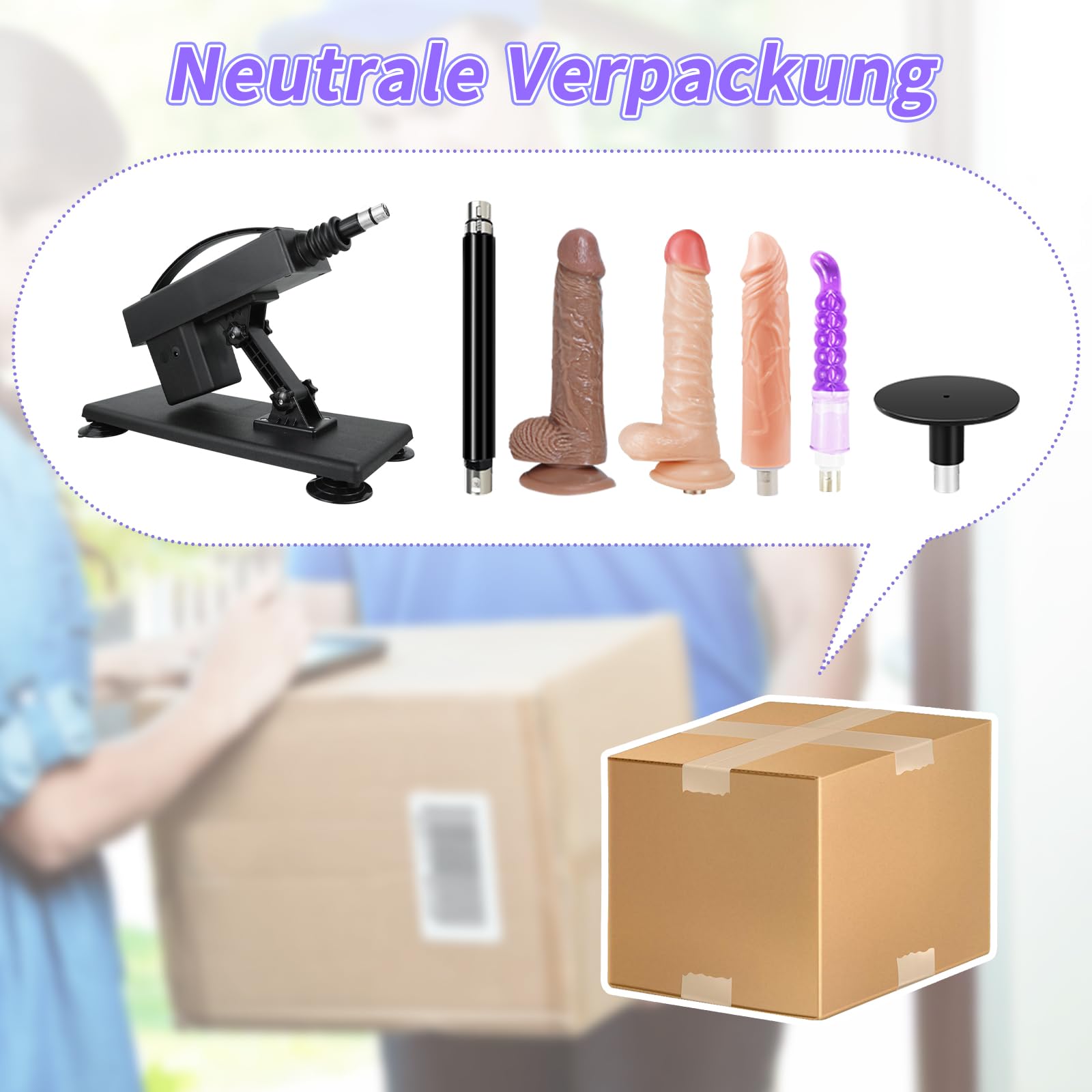 ANNGEOK Sexmaschine für Frauen Sexmaschine mit 3xlr Aufsatz Fickmaschine Sexspielzeug für die Sie Solo Fickle Maschine Frauen Extrem Sex Zubehör Sextoy (M-maschine)