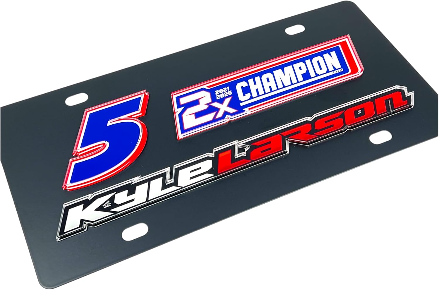 Eurosport Daytona - Compatible with - Hendrick Motorsports - Kyle Larson - 2X Champion Carbon Steel License Plate