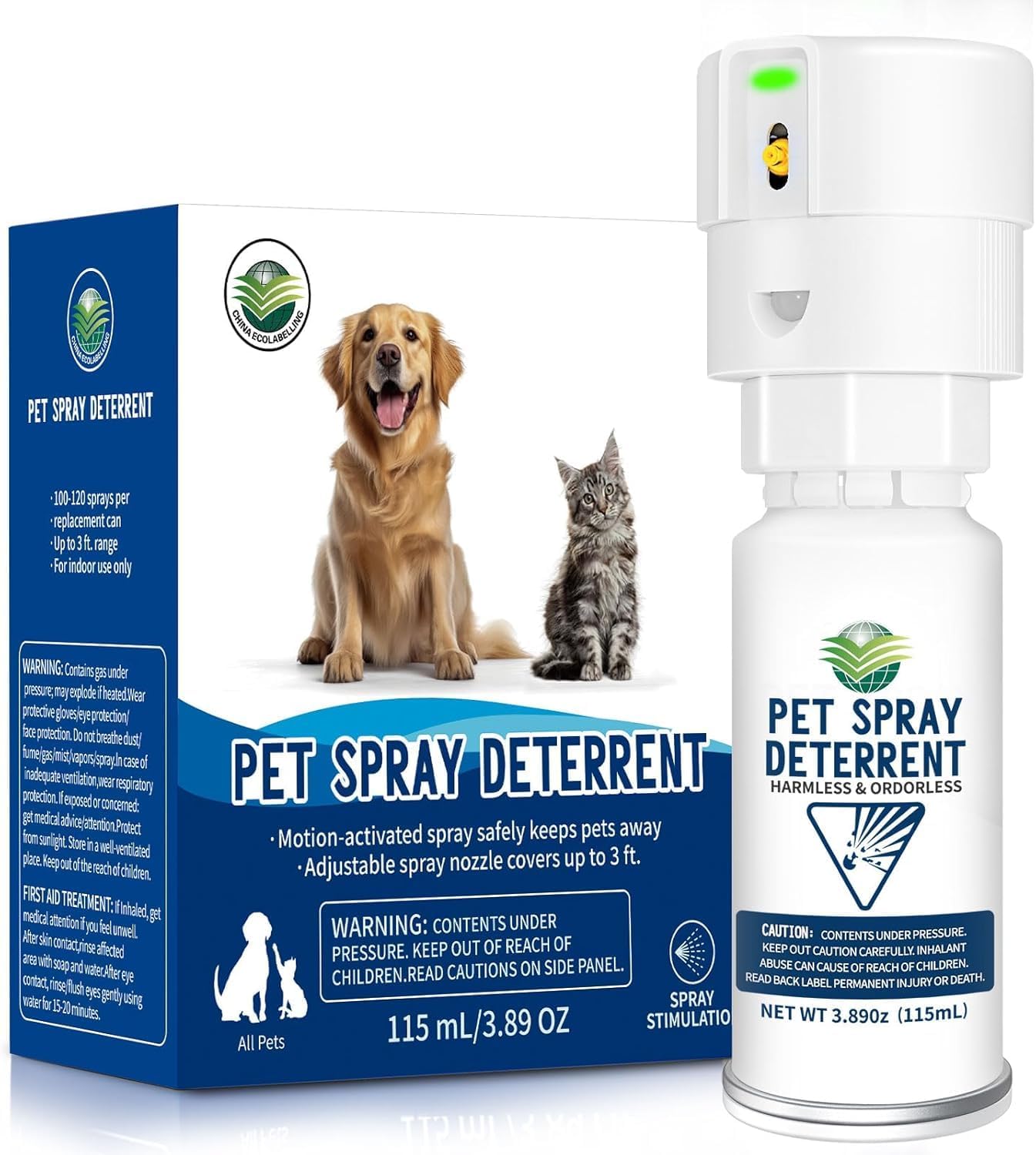 Motion Activated Pet Deterrent Spray System for Cats & Dogs Odorless Pet Deterrent, Friendly & Safe Up to 3 Feet Away 0813