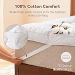 3 Inch White Goose Feather Mattress Topper,King Feather Bed Topper,Mattress Cover with Straps,Ultra Soft Pillowtop,100% Organic Cotton Fabric(78”x80”)
