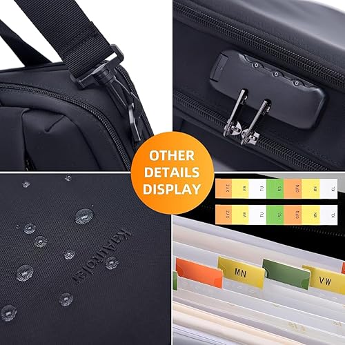 Miniatura 3 de Organizador de archivos de acordeón resistente con asa y bloqueo de combinación, carpeta de archivos expandible de 26 bolsillos, organizador de