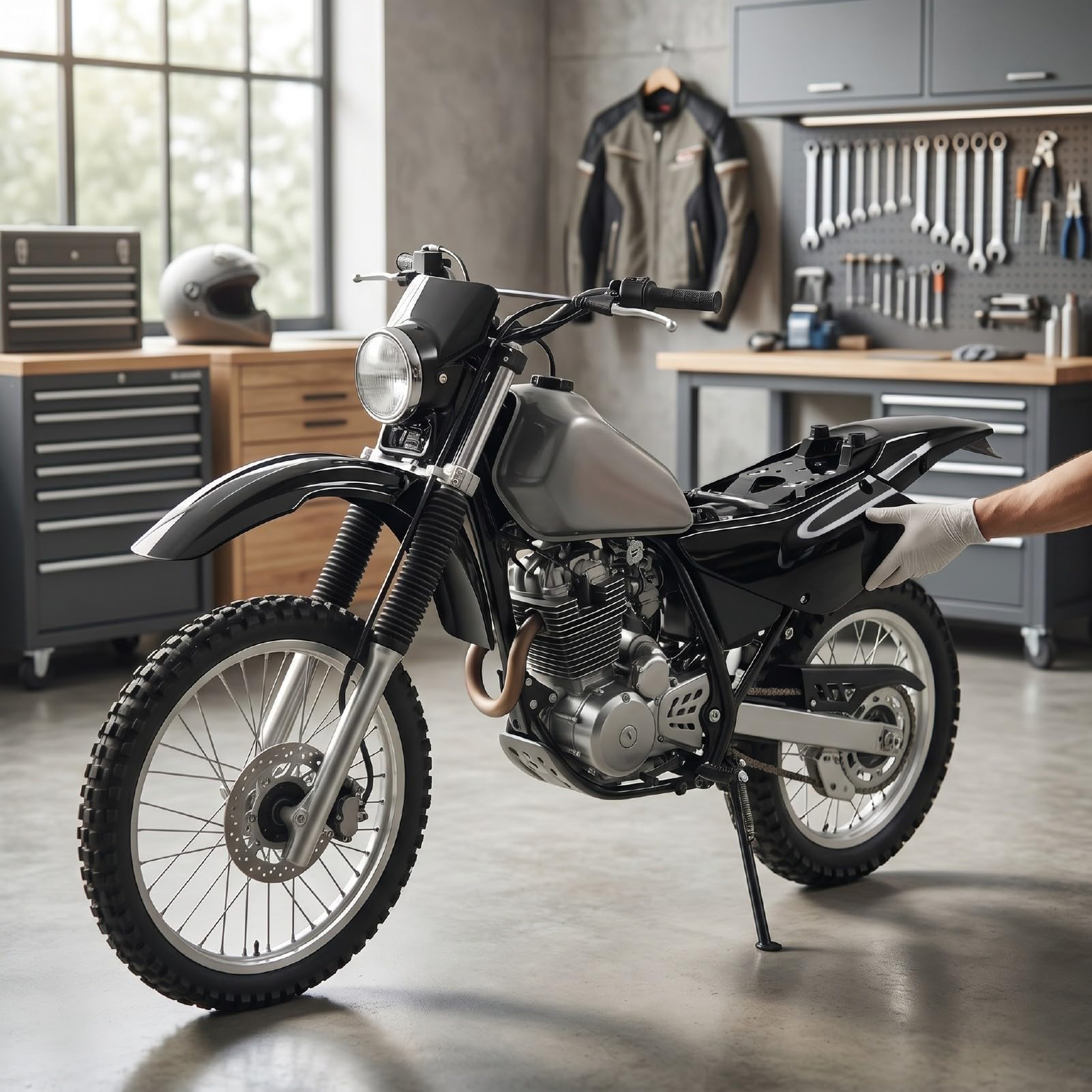 KIMISS Zestaw Błotników do Motocykli Dirt Bike | Przednie i Tylne Błotniki Czarna Osłona Przeciwbryzgowa Plastikowa Ochrona Przed Błotem Śnieg Sól Drogowa Gruz z łatwym