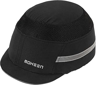 Lightweight Safety Bump Cap - Breathable Baseball Style Protective Hat with Reflective Stripes