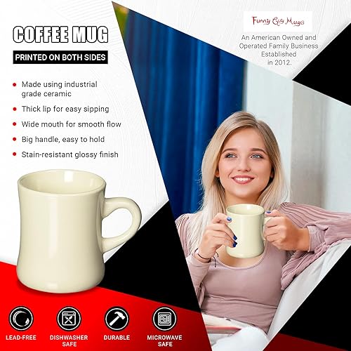 Miniatura 2 de Funny Guy Mugs Taza de café clásica retro Diner  Taza de cerámica resistente de 10 onzas con mango de fácil agarre, ideal para bebidas calientes y