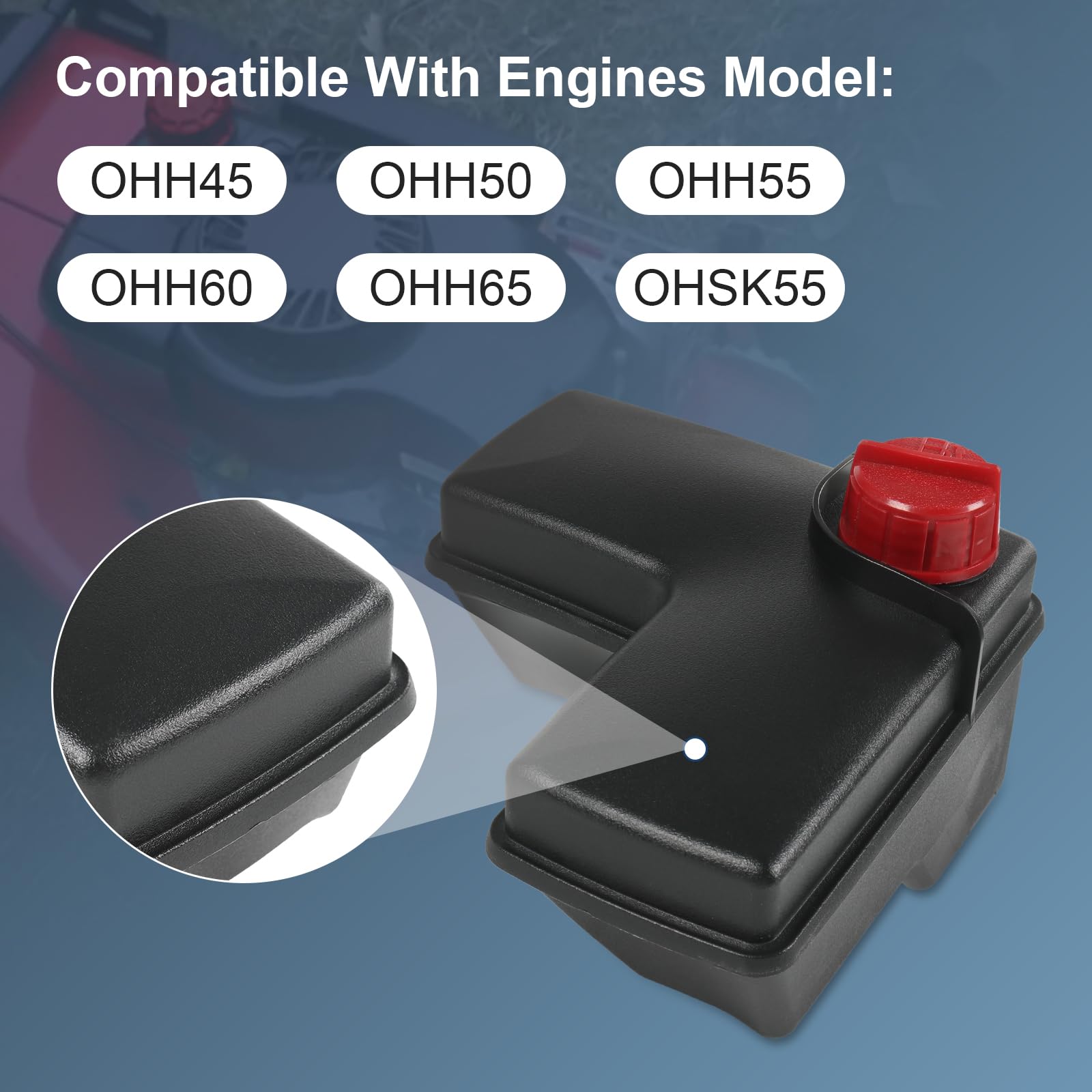 Depósito de combustible 36863 compatible con motores de equipos de césped y jardín | Repuesto para Tecumseh 36863 36752 compatible con OHH45, OHH50, OHH55, OHH60, OHH65, OHSK55