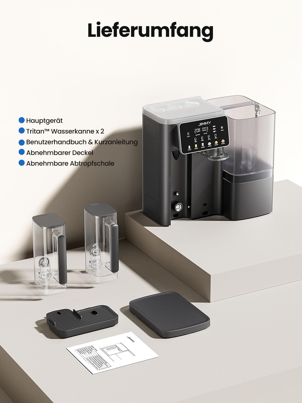 Jimmy R9 Pro Umkehrosmoseanlage Trinkwasser Auftisch, 7-stufiger Filterung, UV, 3S-Heizung, Kaltes Wasser, TDS