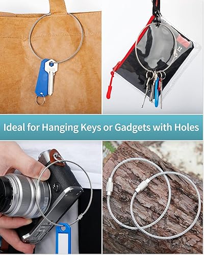 Miniatura 4 de Pawfly Llavero de alambre de 5 pulgadas10 pulgadas, soporte grande de acero inoxidable, 2050100 unidades