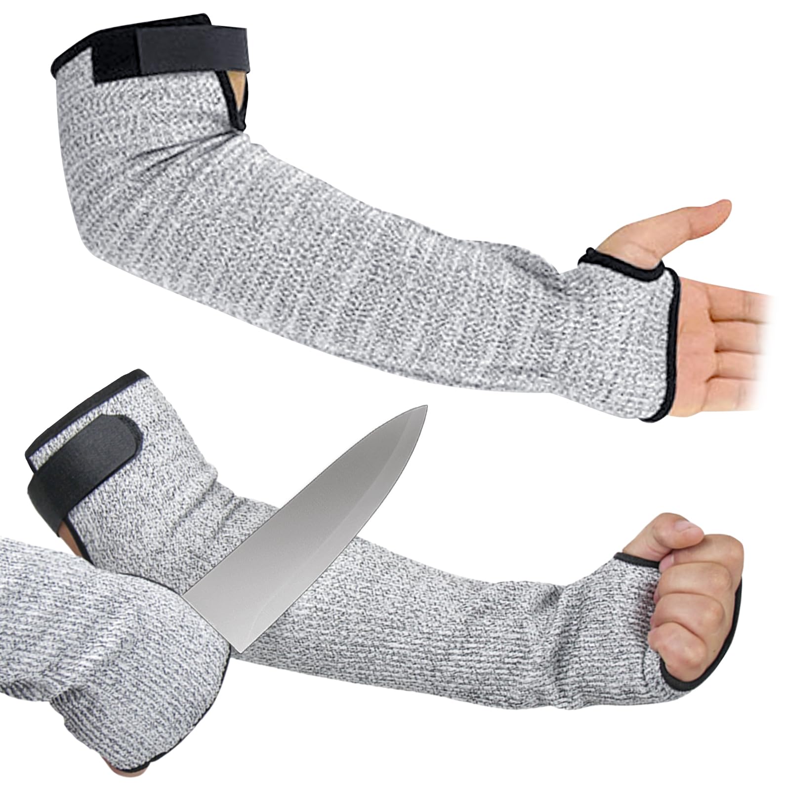 GOLD DEER 18Inch Level 5 Cut Resistant Sleeves with Thumb Hole Protective Arm Sleeves for Men and Women High Risk Arm Protection Sleeves for Thin Skin Arm Protection Sleeve Farmer Gardening