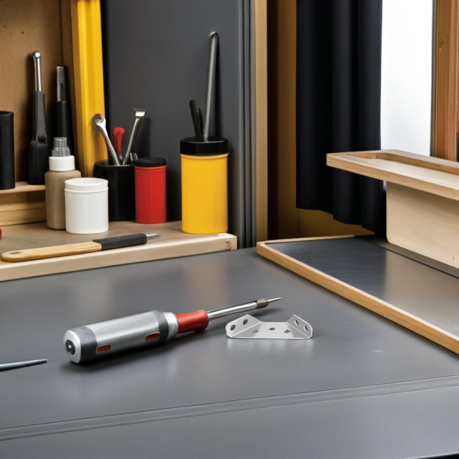 Set 48 Connettori per Staffe per Mobili in Acciaio Inox 3 Lati, Supporti Angolari per Ripiani e Armadi, Rinforzi per Mobili da Cucina e Bagno, Accessori per Progetti Fai da Te