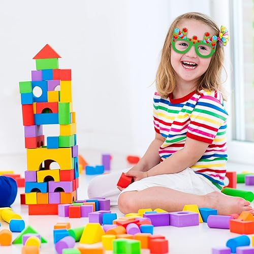 Miniatura 2 de Fiada Ladrillos de construcción, regalos de fiesta, gafas, ladrillos de construcción, accesorios para cabina de fotos, accesorios para niños