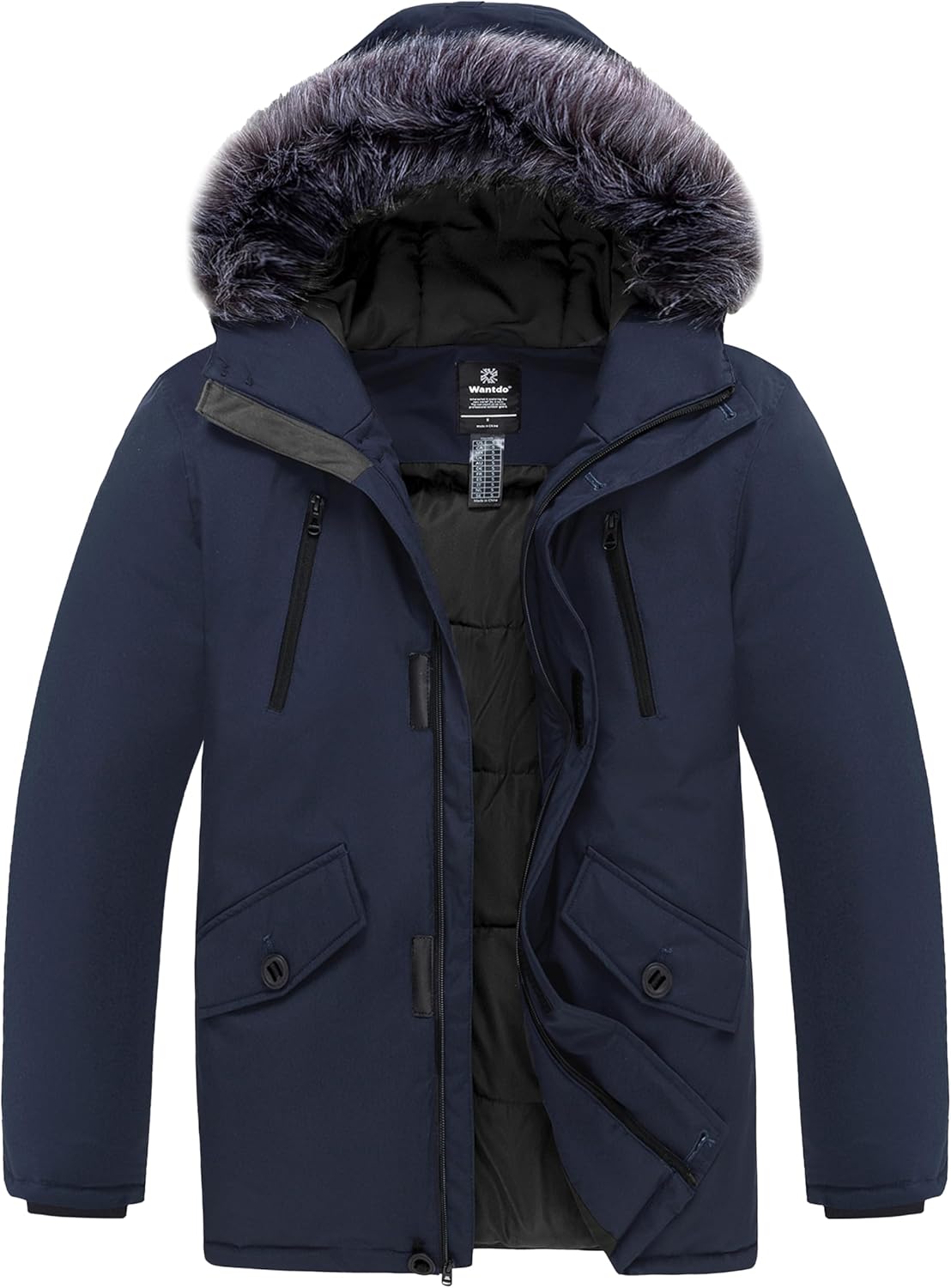 Wantdo Men's Winter Jacket Thicken Parka Coat Winter Warm Puffer Jacket with Hood