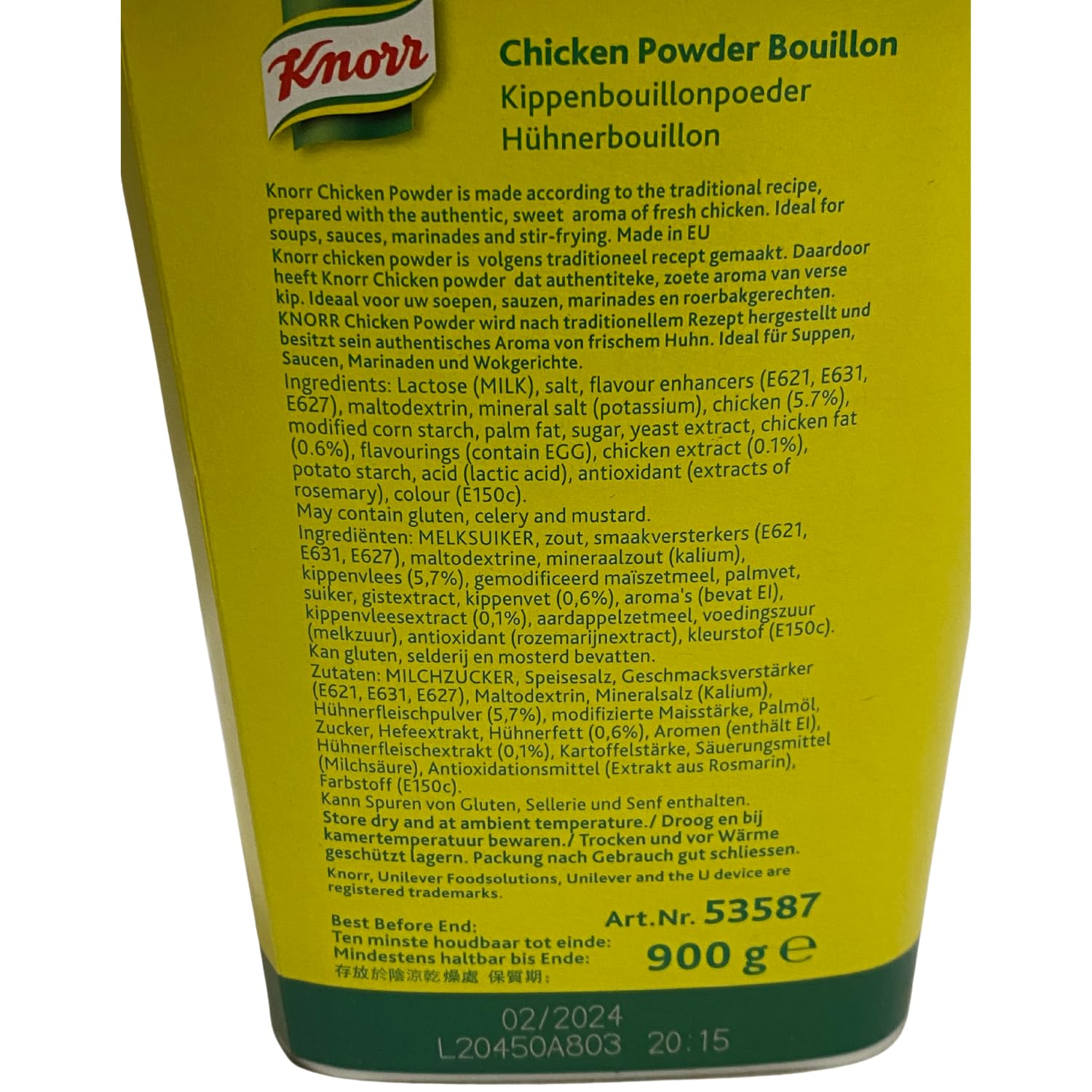 KNORR - Hühnchen Pulver, 6er pack (6 X 900 gm)