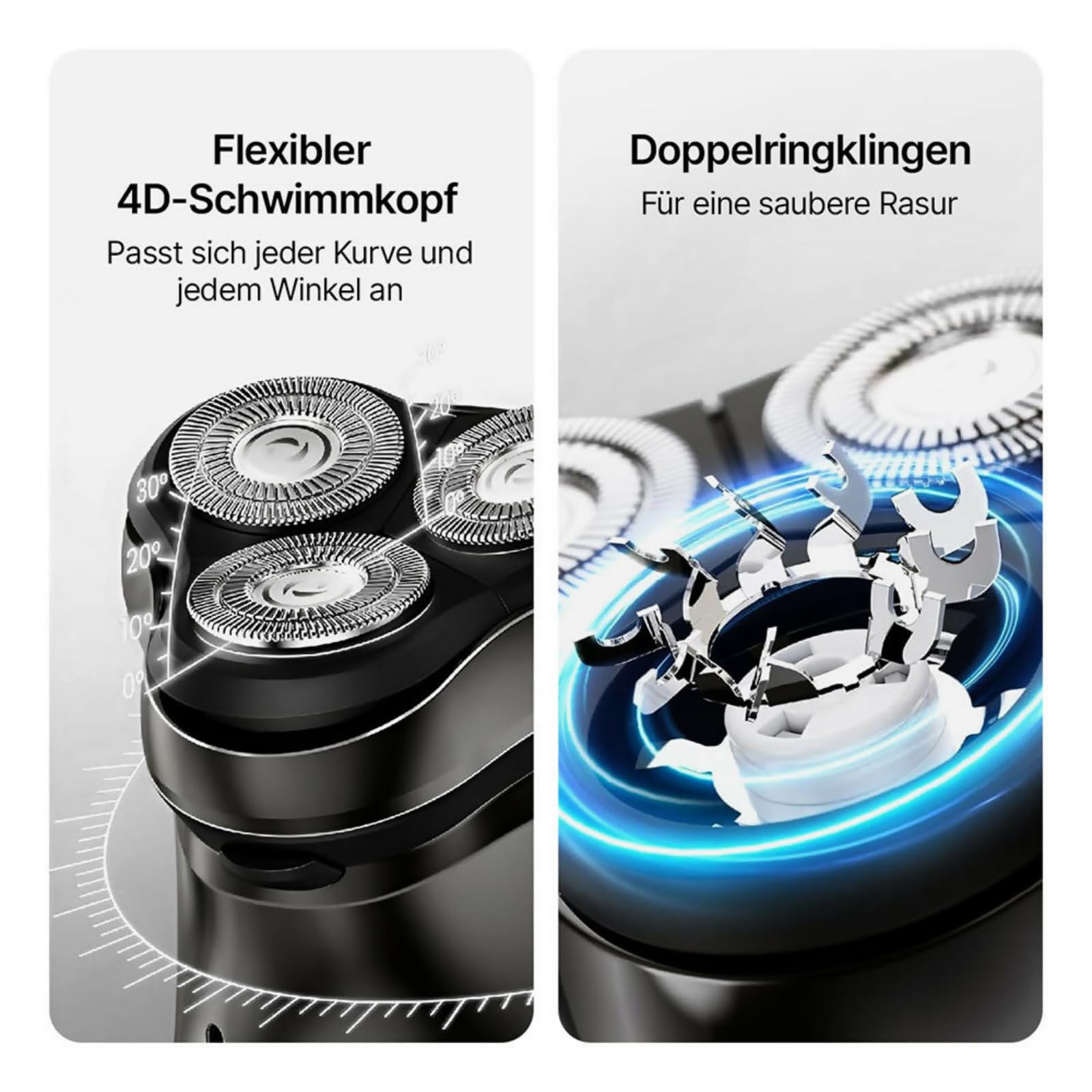 ProCut – Präzise 4D-Klingen und integrierter Trimmer für eine gründliche und angenehme Rasur，Elektrischer Rasierer，Geeignet für Nass und Trockeneinsatz