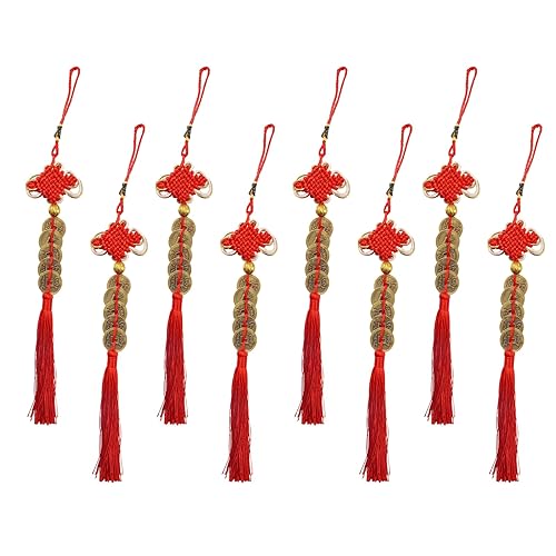 8 Red Strings Chinese New Year Feng Shui Coins Good