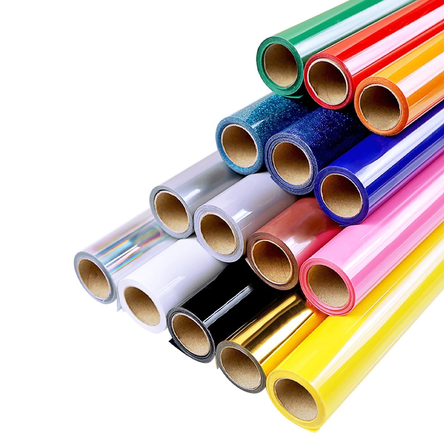 guangyintong Heat Transfer Vinyl 15 Rolls 12" x 3ft Iron on Vinyl