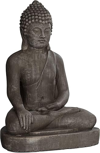 Miniatura 5 de Estatua de piedra de buda sentado. Para exteriores. De 29 12 pulgadas de alto.