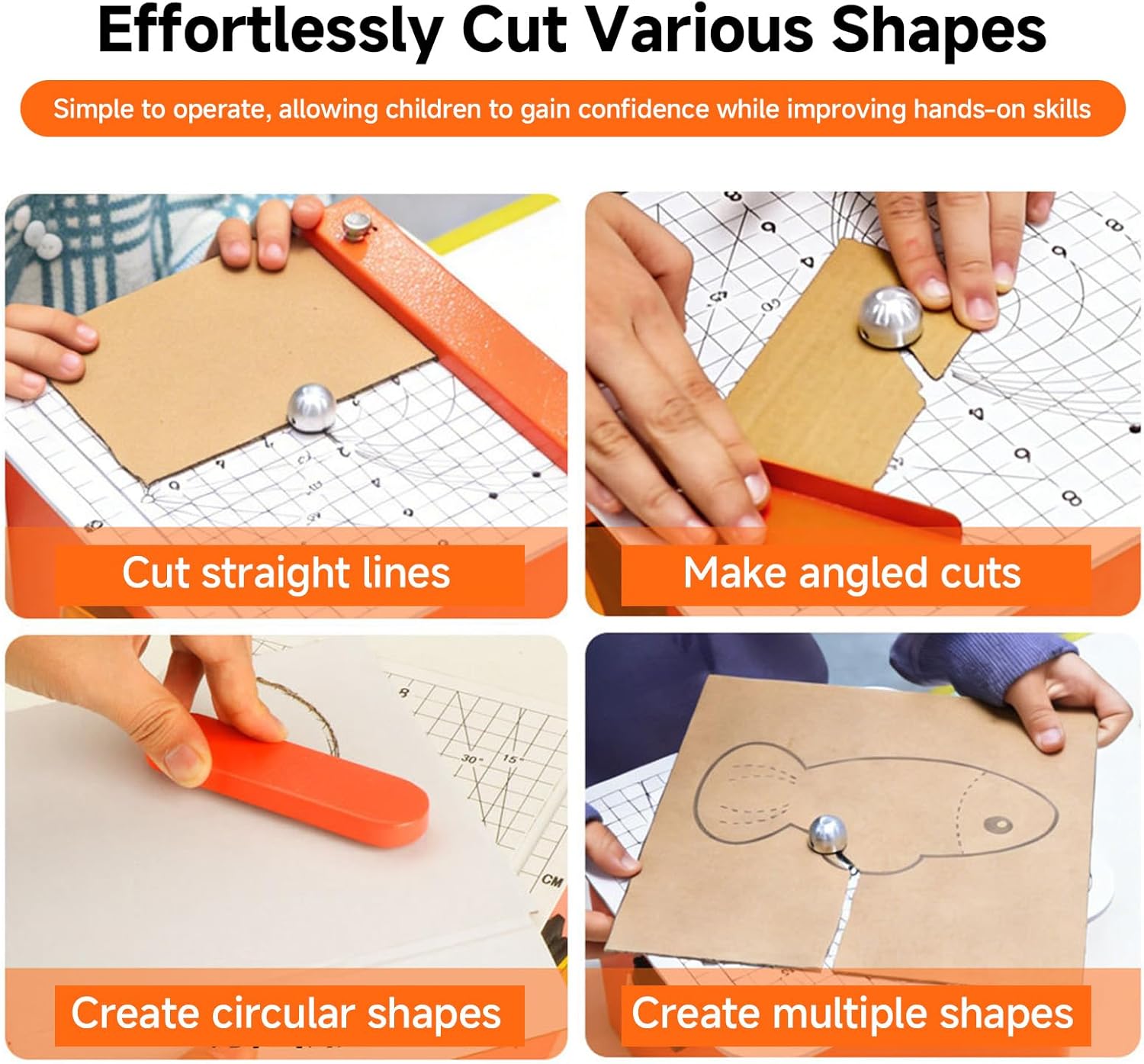 Diydeg Cardboard Cutter for Kids, Safe Power Cardboard Construction Tool Kit with Scrap Drawer, STEM STEAM Educational Toy for Boys and Girls Ages 5+, Creativity Projects 3D Model (US)
