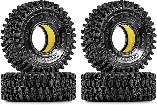 INJORA 1.0 Silicone Rubber Inserts and S5 Rock Terrain Crawler Tires for TRX4M SCX24 1/18 1/24 RC Crawler Car Upgrade