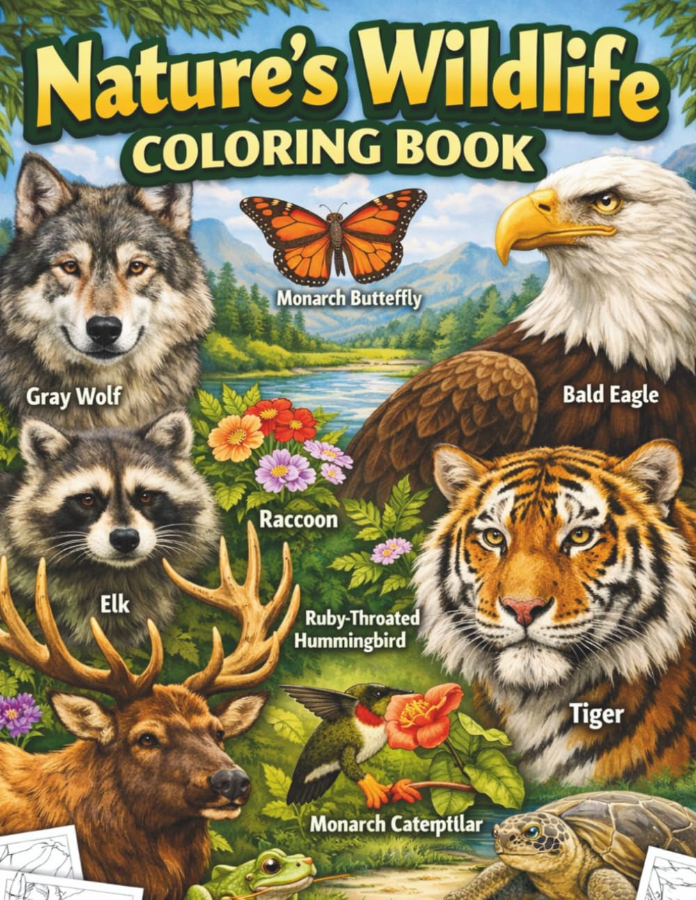 Nature's Wildlife coloring book: with their names to learn