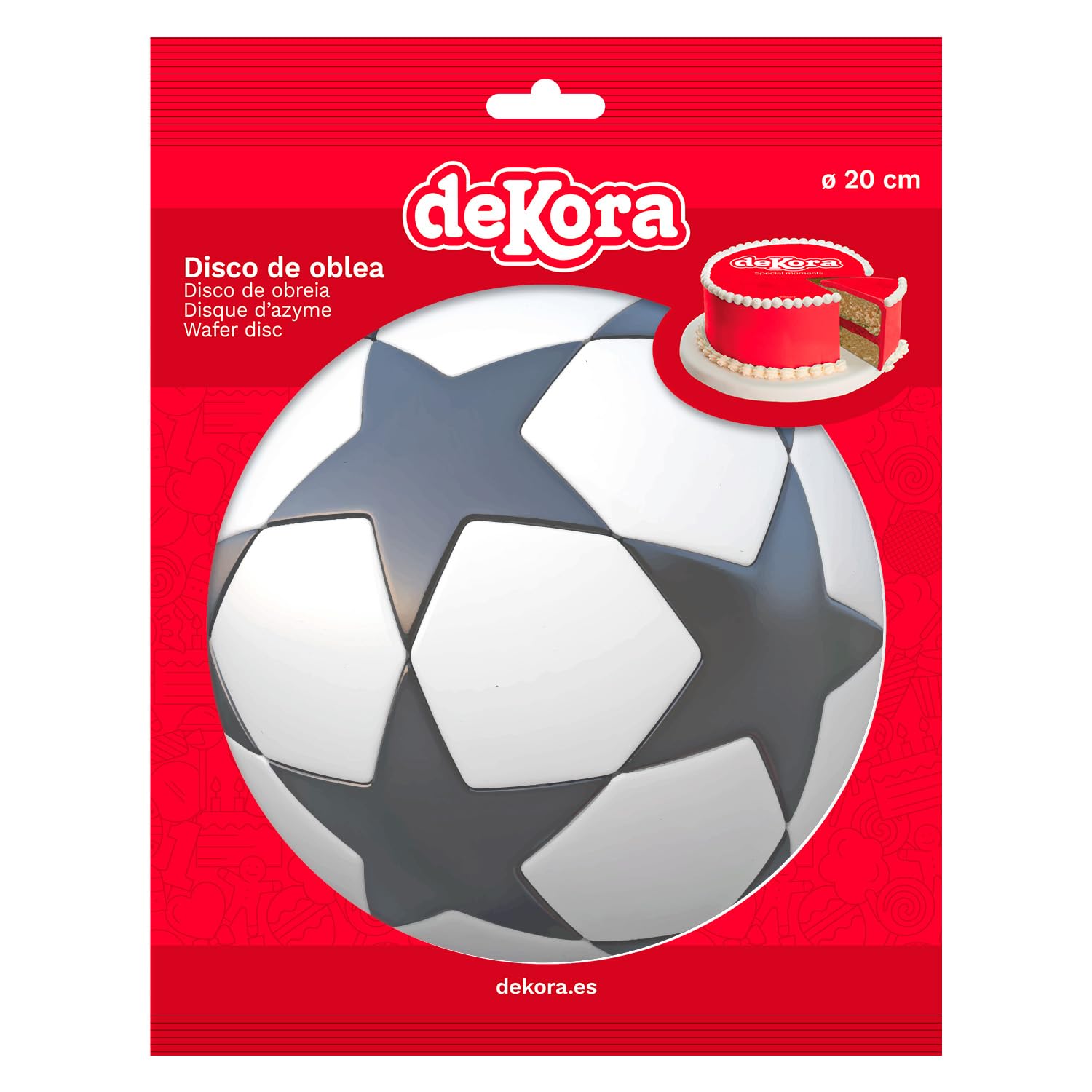 Dekora Disque Azyme Ballon Football 20cm - Décoration Gâteau Anniversaire | Comestible Sans Gluten