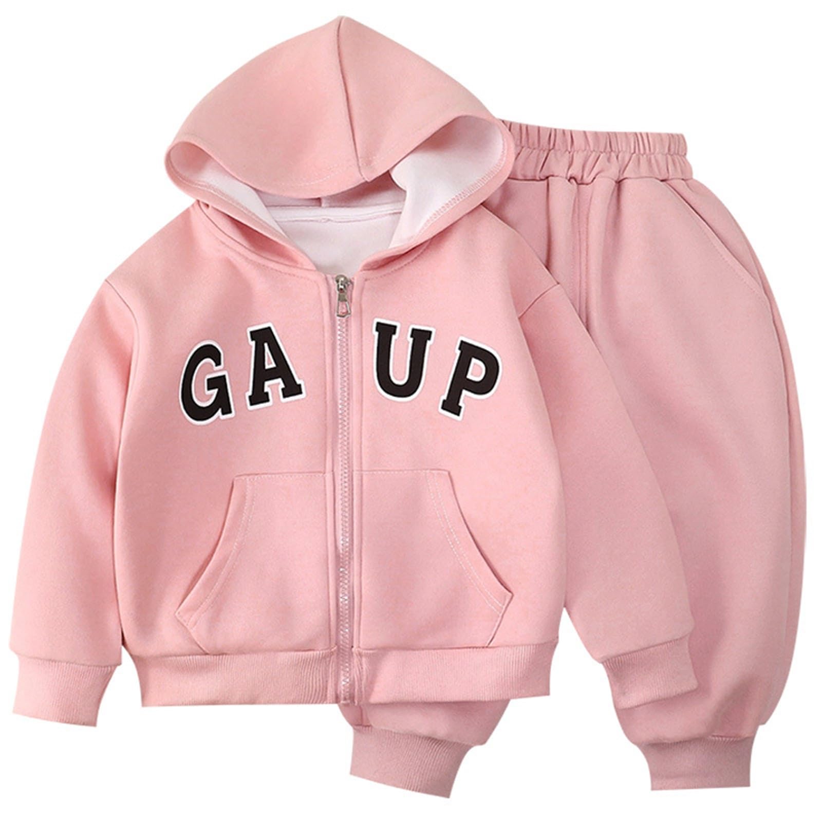 Abbigliamento Ragazza, Tuta da Ginnastica con Cappuccio da 2 Pezzi per Bambine, Morbida e Casual, per la Stagione Autunnale, Pullover per Bambini con Pantaloni da Jogging, Abbigliamento Sportivo.