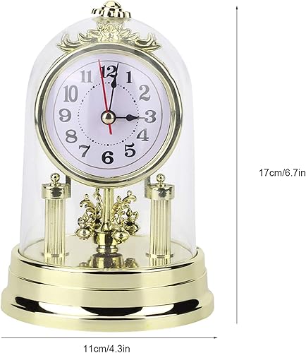 Miniatura 4 de GOTOTOP Relojes de repisa de estilo europeo retro para sala de estar, dormitorio, oficina, decoración del hogar, 4.3 x 6.7in, dorado (dorado)