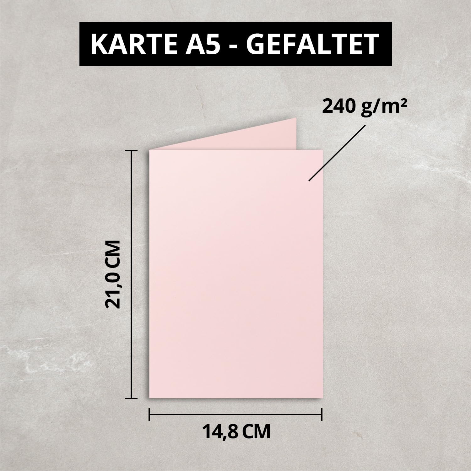 Tarjetas plegables de Gesamtparent, multicolores, tamaño DIN A5, color 16-Rosa 400 Karten