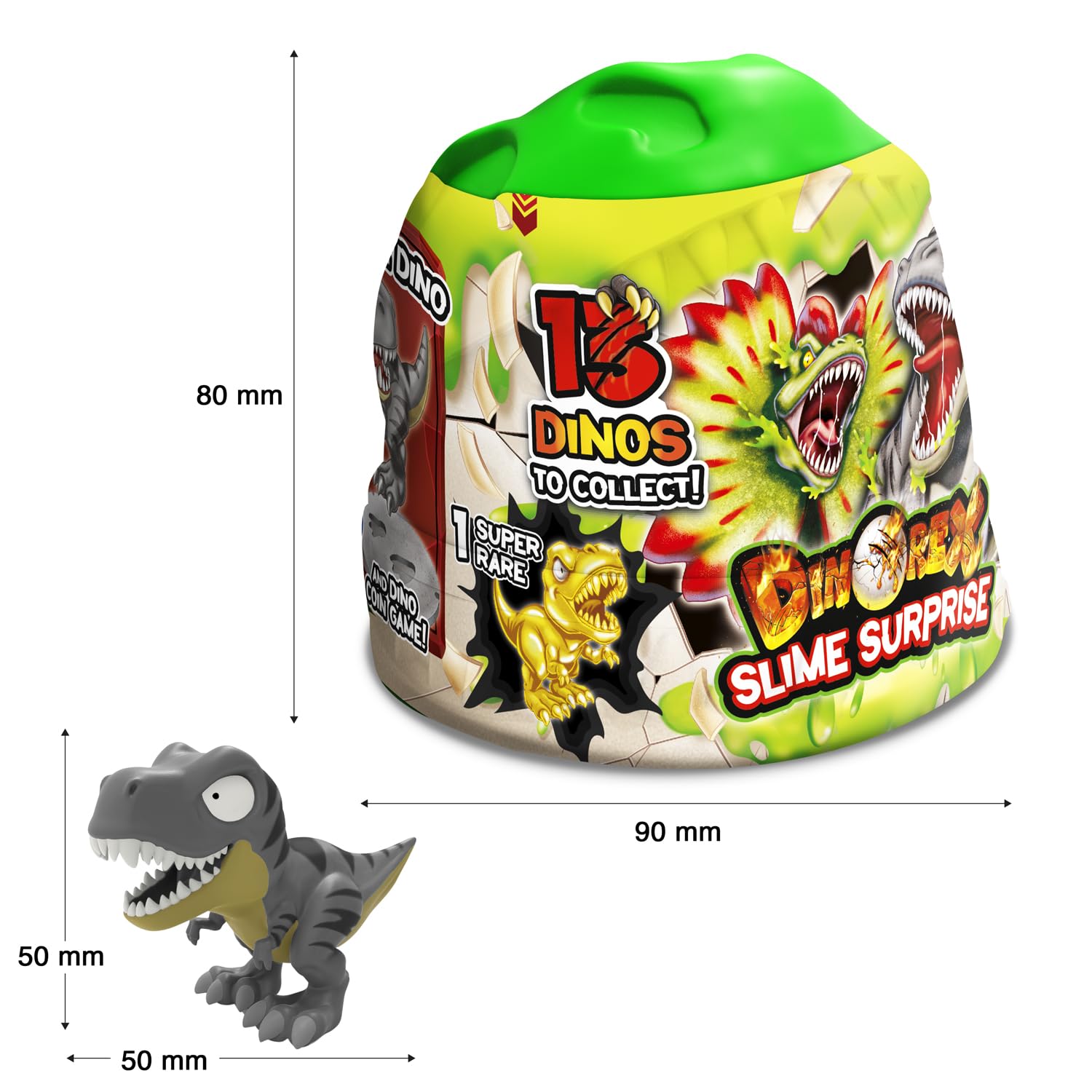 CRAZE Magic Slime zestaw 3 szt. – 3 x kapsułki Dinorex ze śluzem dla dzieci i kolekcjonerskimi figurkami dinozaurów - 13 dinozaurów do kolekcjonowania, 3 w zestawie