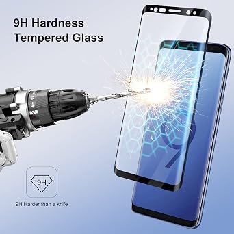 GiiYoon-2 PACK Screen Protector for Samsung Galaxy S9 Tempered Glass [HD Full Coverage] [Easy Installation] [3D Curved Edge] [Scratch Resistant] [9H Hardness] Protective Film
